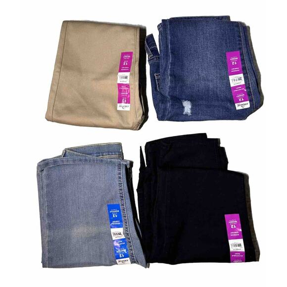 Lot Of 4 JORDACHE GIRLS JEANS Sz 12 SKINNY & Bootcut BLUE Button Zipper Snap - Picture 2 of 16